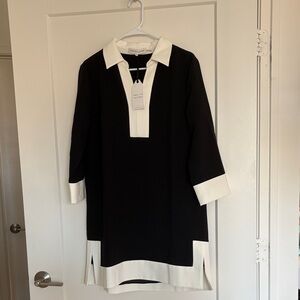 English Factory Black and White Tunic Dress
